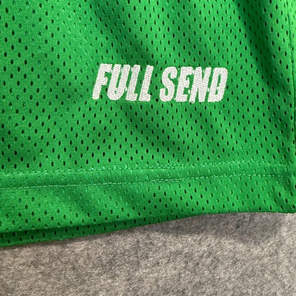 Full Send Nelk Boys Mesh Basketball Shorts Mens XL Green Lined Stretch‎ Jersey